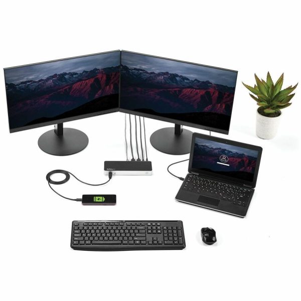 StarTech.com Dual Monitor USB C Docking Station w/ 60W Power Delivery - USB 3.1 Gen 1 Type C to HDMI or DVI - 5x USB - Windows Laptop Dock - Image 7