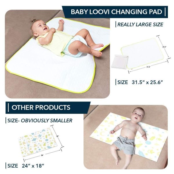 Portable Changing Pad for Home & Travel   Biggest Reusable Waterproof Changing Mat Extra Large Size 25.5”x31.5”   Reinforced Double Seams   Change Diaper On The Go   Unisex Boys & Girls   Storage Bag - Image 4