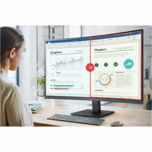 LG 32BR50C-B 32" Class Full HD Curved Screen LCD Monitor - 16:9 - Matte Black - Image 7
