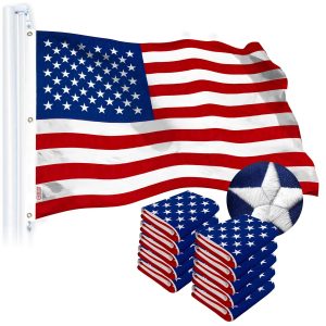 G128 10 PACK: USA American Flag 6x10FT Embroidered Spun Polyester