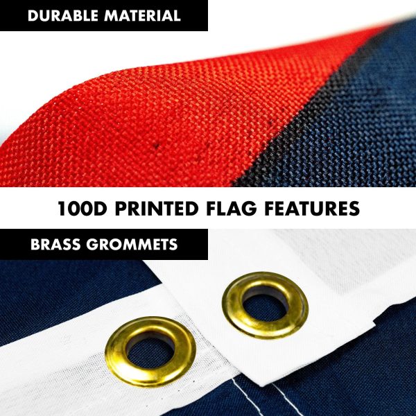 G128 - 6 Feet Tangle Free Spinning Flagpole (Black) Christian Brass Grommets Printed 3x5 ft (Flag Included) Aluminum Flag Pole - Image 4