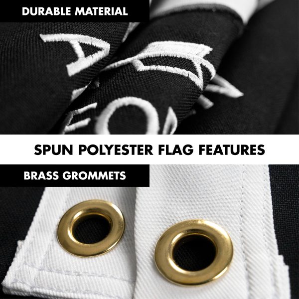 G128 Flag Pole 5 FT Silver Tangle Free & POW MIA Flag Emb 2.5x4 FT Combo Embroidered Spun Polyester - Image 4