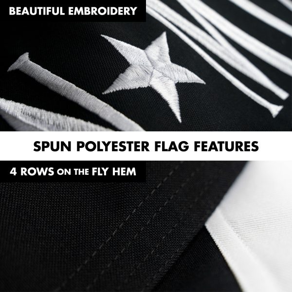 G128 Flag Pole 5 FT Silver Tangle Free & POW MIA Flag Emb 2.5x4 FT Combo Embroidered Spun Polyester - Image 5