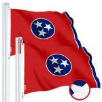G128 2 Pack: Tennessee TN State Flag | 4x6 Ft | StormFlyer Series Embroidered 220GSM Spun Polyester | Embroidered Design, Indoor/Outdoor, Brass Grommets, Heavy Duty, All Weather