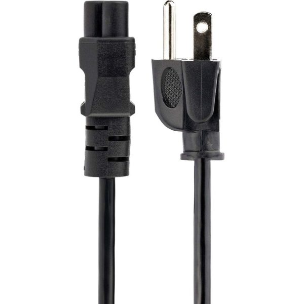 StarTech.com 6ft (1.8m) Laptop Power Cord, NEMA 5-15P to C5 (Clover Leaf), 10A 125V, 18AWG, Laptop Replacement Cord, Power Brick Cable - Image 2