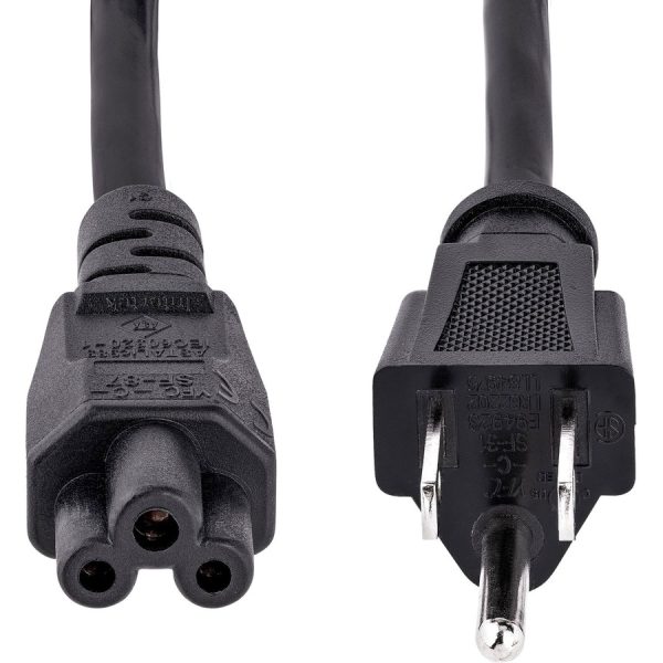 StarTech.com 6ft (1.8m) Laptop Power Cord, NEMA 5-15P to C5 (Clover Leaf), 10A 125V, 18AWG, Laptop Replacement Cord, Power Brick Cable - Image 5
