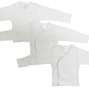Preemie Long Sleeve Side Snap With Mittens - 3 Pack 071p