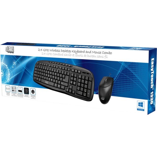 Adesso WKB-1330CB - 2.4 GHz Wireless Desktop Keyboard and Mouse Combo - Image 9
