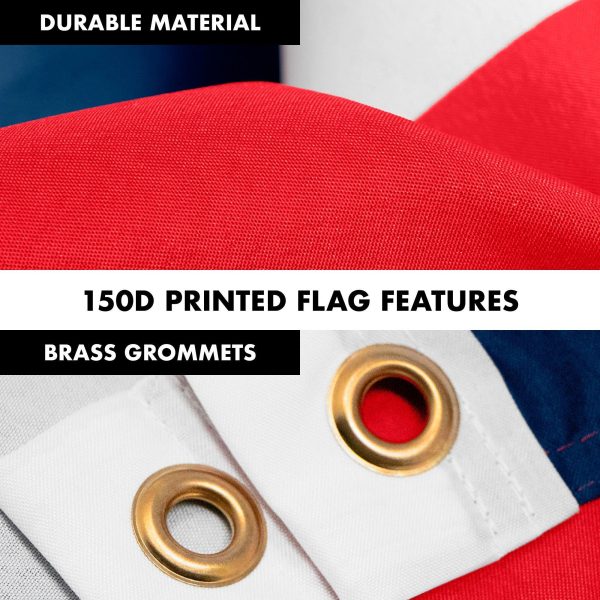 G128 Combo Pack: 6 Feet Tangle Free Spinning Flagpole (Silver) Sale Flag 3x5 ft Printed 150D Brass Grommets (Flag Included) Aluminum Flag Pole - Image 4