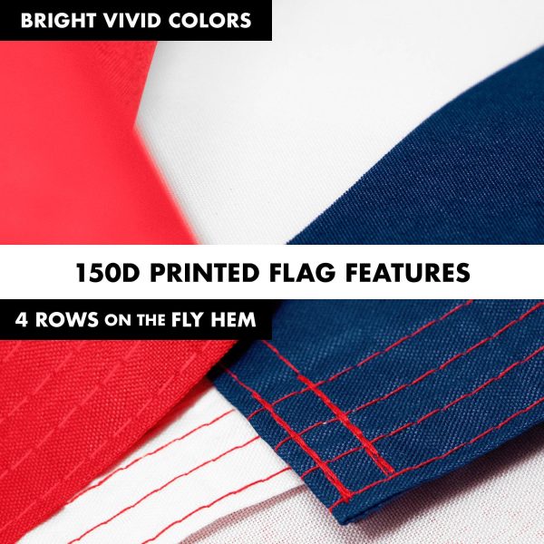 G128 Combo Pack: 6 Feet Tangle Free Spinning Flagpole (Silver) Sale Flag 3x5 ft Printed 150D Brass Grommets (Flag Included) Aluminum Flag Pole - Image 5