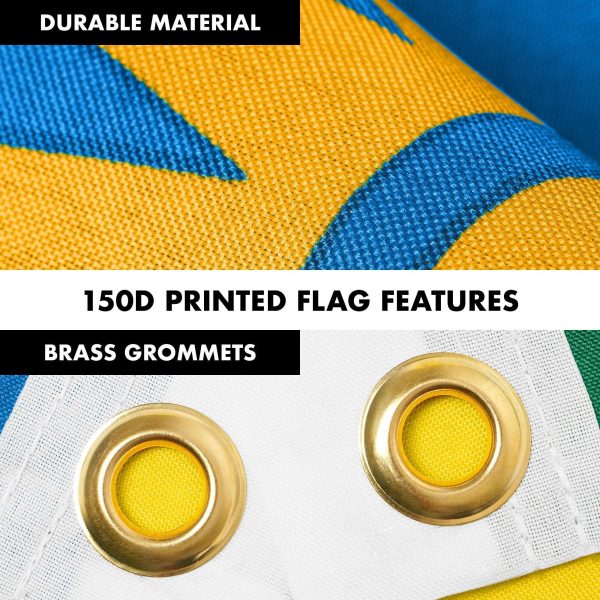 G128 Combo Pack: 6 Ft Tangle Free Aluminum Spinning Flagpole (Black) & Rwanda Rwandan Flag 3x5 Ft, LiteWeave Pro Series Printed 150D Polyester | Pole with Flag Included - Image 4