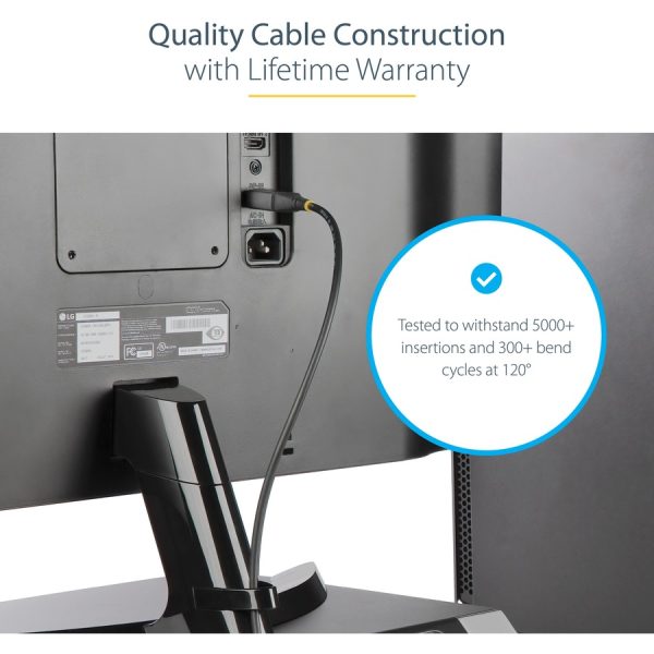 StarTech.com 6ft (2m) VESA Certified DisplayPort 1.4 Cable, 8K 60Hz HDR10, UHD 4K 120Hz Video, DP to DP Monitor Cord, DP 1.4 Cable, M/M - Image 5