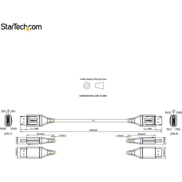 StarTech.com 6ft (2m) VESA Certified DisplayPort 1.4 Cable, 8K 60Hz HDR10, UHD 4K 120Hz Video, DP to DP Monitor Cord, DP 1.4 Cable, M/M - Image 7