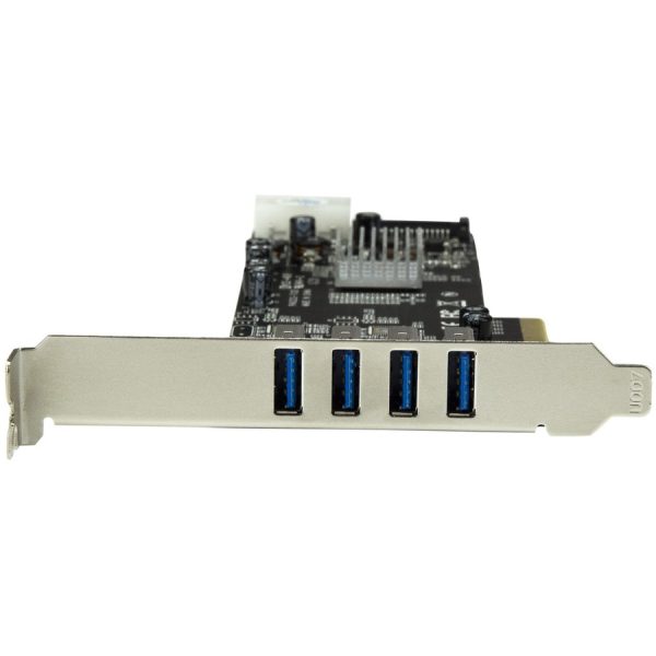 StarTech.com 4 Port PCI Express (PCIe) SuperSpeed USB 3.0 Card Adapter w/ 2 Dedicated 5Gbps Channels - UASP - SATA / LP4 Power - Image 3