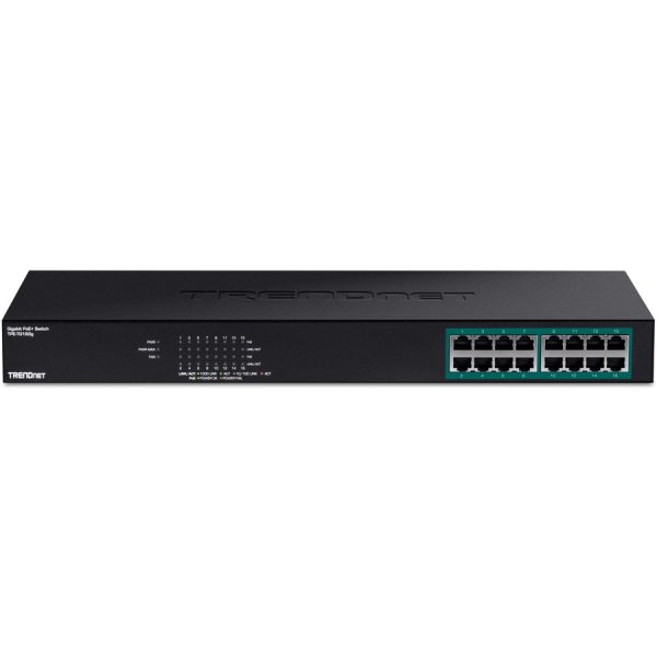 TRENDnet 16-Port Gigabit PoE+ Switch, 16 x Gigabit PoE+ Ports, 246W PoE Power Budget, 32 Gbps Switching Capacity, Desktop Switch, Ethernet Network Switch, Metal, Lifetime Protection, Black, TPE-TG160g - Image 3