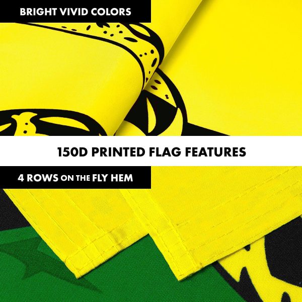 G128 Combo Pack: 6 Ft Tangle Free Aluminum Spinning Flagpole (Black) & Gadsden Don't Tread On Me Flag 3x5 Ft, LiteWeave Pro Printed 150D Polyester, 4 Corner Brass Grommets | Pole with Flag Included - Image 5