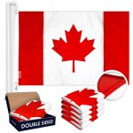G128 5 Pack: Canada Canadian Flag | 3x6 Ft | Double ToughWeave Series Double Sided Embroidered 210D Polyester | Country Flag, Embroidered Design, Indoor/Outdoor, Brass Grommets, Heavy Duty, 3-ply