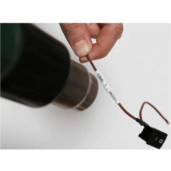 Brother HSe-251E Heat Shrink Tube Tape Cassette - Black on White, 21.0mm wide - Image 2
