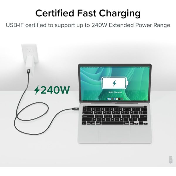 Plugable USB4 Cable with 240W Charging, 3.3 Feet (1M), USB-IF Certified - Image 2