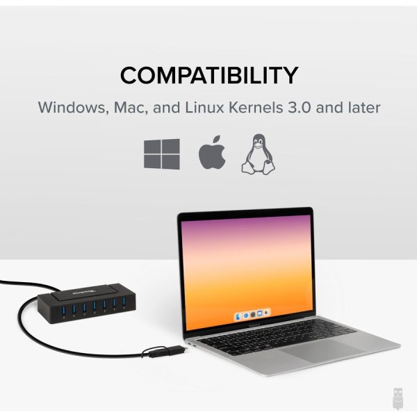 7 Port USB Charging Hub for Laptops with USB-C or USB 3.0 - Image 6
