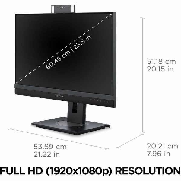 ViewSonic VG2457V 24 Inch 1080p Video Conference Docking Monitor with Windows Hello Compatible IR Webcam, Advanced Ergonomics, and 90W USB C for Home and Office - Image 9
