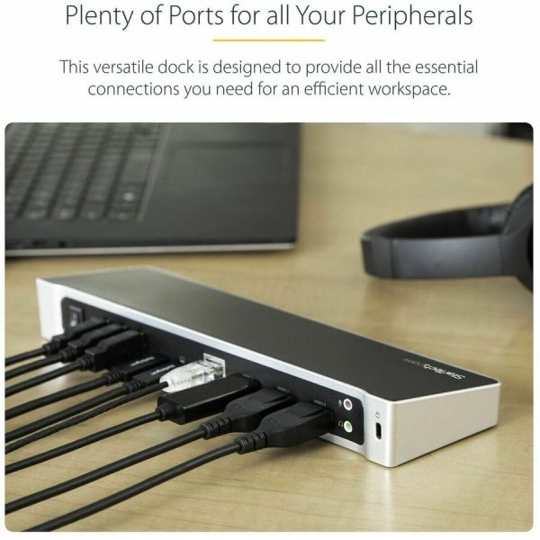 StarTech.com USB C Dock - Compatible with Windows / macOS - Supports Triple 4K Ultra HD Monitors - 60W Power Delivery - Power and Charge Laptop and Peripherals - DK30CH2DPPD - Image 3