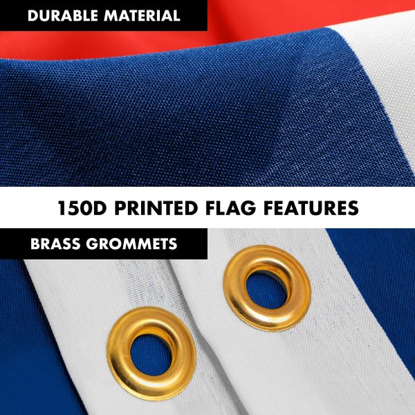 G128 Combo Pack: 6 Feet Tangle Free Spinning Flagpole (Black) Cuba Cuban Flag 3x5 ft Printed 150D Brass Grommets (Flag Included) Aluminum Flag Pole - Image 4