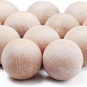 ACE HOCKEY Swedish Stickhandling Balls   Unfinished Hardwood No Bounce Floorball Training Equipment   for Floor Dribbling Skills Dekes Fakes & Ball Handling Drills   2 Inch Diameter