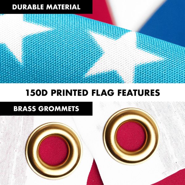 G128 Combo Pack: 6 Ft Tangle Free Spinning Flagpole (White) & Missouri Flag 3x5 Ft Printed 150D Polyester, Brass Grommets (Flag Included) Aluminum Flag Pole - Image 4