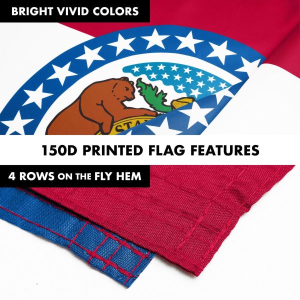 G128 Combo Pack: 6 Ft Tangle Free Spinning Flagpole (White) & Missouri Flag 3x5 Ft Printed 150D Polyester, Brass Grommets (Flag Included) Aluminum Flag Pole - Image 5