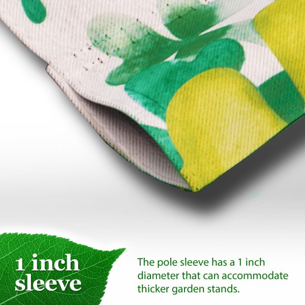 G128 Garden Flag Home St. Patrick's Day Gnome with Green Heart 12"x18" Blockout Fabric - Image 5