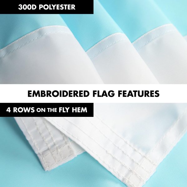 G128 Flag Pole 6 FT White Tangle Free & Chicago Flag 3x5 FT Combo Embroidered 300D Polyester - Image 5