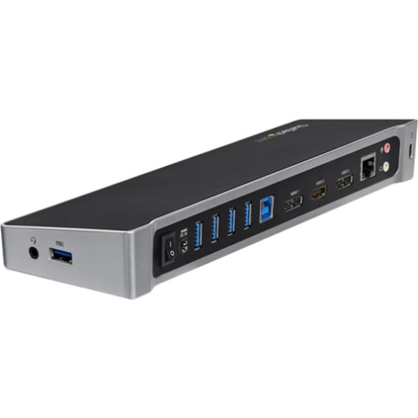 StarTech.com USB 3.0 Triple Monitor Docking Station - Compatible with Windows / macOS - Supports Three Displays - 2 x DisplayPort and HDMI or 4K Ultra HD on a Single Monitor - USB3DOCKH2DP - Image 2