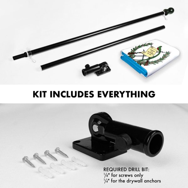 G128 Combo Pack: 6 Feet Tangle Free Spinning Flagpole (Black) Guatemala Guatemalan Flag 3x5 ft Printed 150D Brass Grommets (Flag Included) Aluminum Flag Pole - Image 2