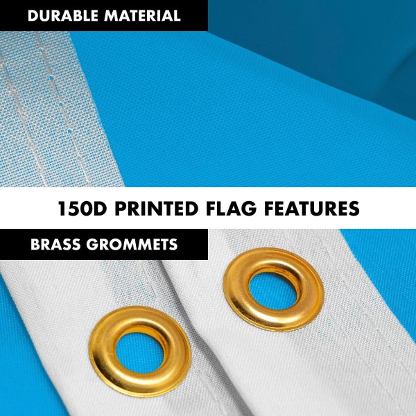 G128 Combo Pack: 6 Feet Tangle Free Spinning Flagpole (Black) Guatemala Guatemalan Flag 3x5 ft Printed 150D Brass Grommets (Flag Included) Aluminum Flag Pole - Image 4