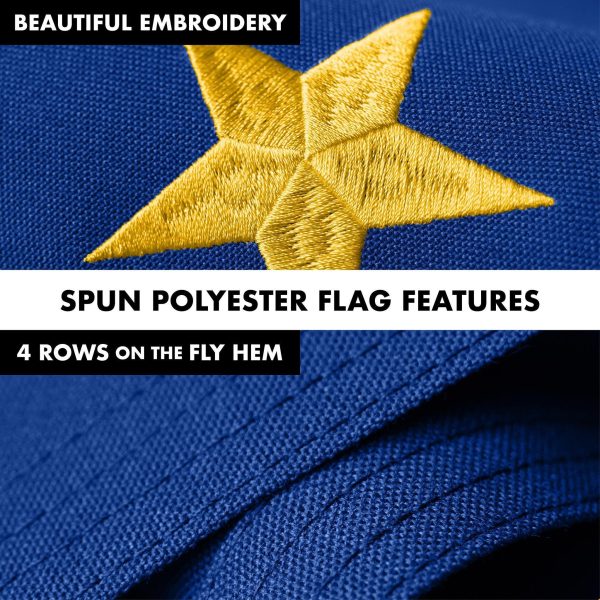 G128 Combo Pack: 5 Ft Tangle Free Spinning Flagpole (Black) & Alaska Flag 2.5x4 Ft Embroidered 220GSM Spun Polyester, Brass Grommets (Flag Included) Aluminum Flag Pole - Image 5
