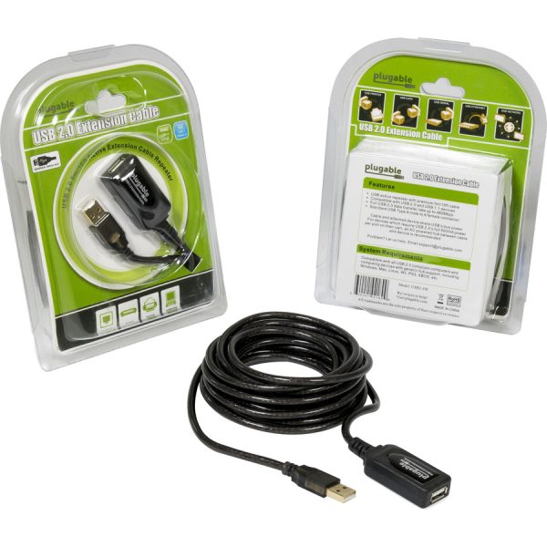 Plugable 5 Meter (16 Foot) USB 2.0 Active Extension Cable - Image 2