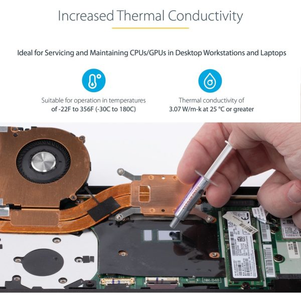 StarTech.com Thermal Paste, 1.5g Metal Oxide Heat Sink Compound, Re-sealable Syringes, CPU Paste - Image 4