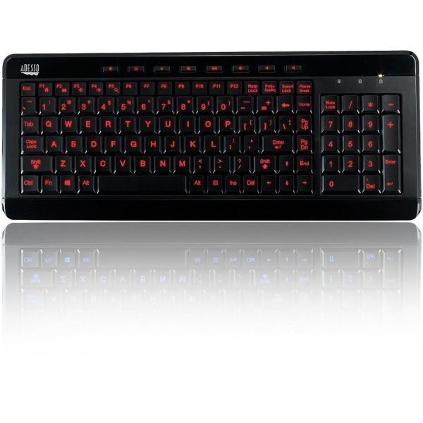 Adesso 3-Color Illuminated Compact Multimedia Keyboard - Image 10