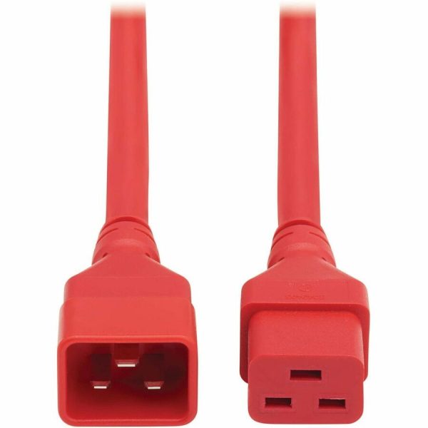 Eaton Tripp Lite Series Power Extension Cord, C20 to C19 - Heavy-Duty, 20A, 250V, 12 AWG, 6 ft. (1.8 m), Red - Image 2