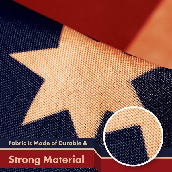 G128 3 Pack: Bennington 76 Tea-Stained Flag | 3x5 Ft | LiteWeave Pro Series Printed 300D Polyester | Historical Flag, Vibrant Colors, Brass Grommets, Thicker and More Durable Than 100D 75D Polyester - Image 4