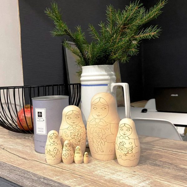 Blank Russian Nesting Dolls to Paint Set 7 pcs   Wooden Crafts to Paint Your Own Matryoshka   Unfinished Wood Crafts   Blank Nesting Dolls Unpainted - Image 7