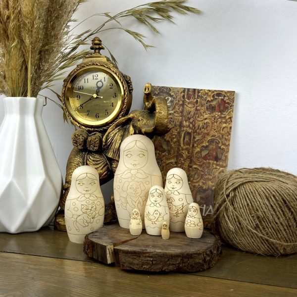 Blank Russian Nesting Dolls to Paint Set 7 pcs   Wooden Crafts to Paint Your Own Matryoshka   Unfinished Wood Crafts   Blank Nesting Dolls Unpainted - Image 8