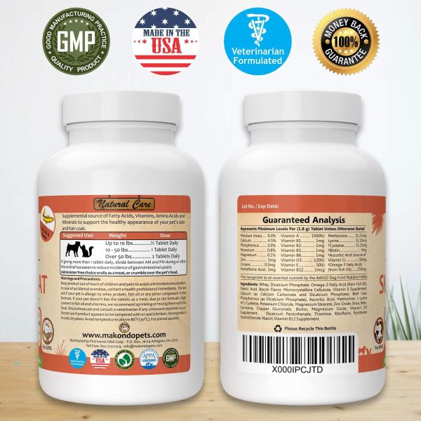Skin and Coat Supplement with Fish Oil and Omega 3 for Dogs and Cats   Dog Itch Relief Pet Supplement for Shedding Dry Itchy Skin and Allergies   Dog Allergy Treatment Vitamins (60 Chewable Tablets) - Image 8