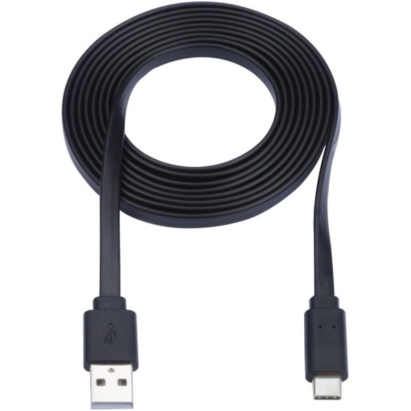 Eaton Tripp Lite Series USB-A to USB-C Flat Cable - M/M, USB 2.0, Black, 3 ft. (0.91 m) - Image 2