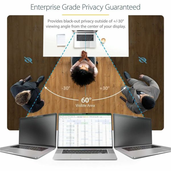 StarTech.com 14-inch MacBook Pro 21/23 Laptop Privacy Screen, Anti-Glare Privacy Filter w/51% Blue Light Reduction, Matte/Glossy Sides - Image 2