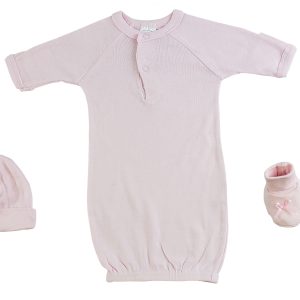 Preemie Gown, Cap, Mittens And Booties - 4 Pc Set Cs_0065
