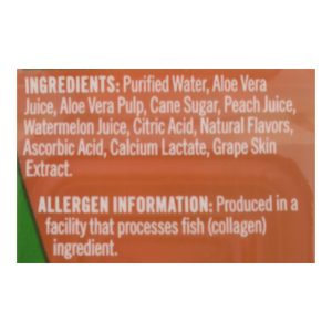 Alo Original Comfort Aloe Vera Juice Drink - Watermelon and Peach - Case of 12 - 16.9 fl oz.