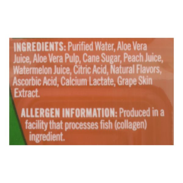 Alo Original Comfort Aloe Vera Juice Drink - Watermelon and Peach - Case of 12 - 16.9 fl oz.