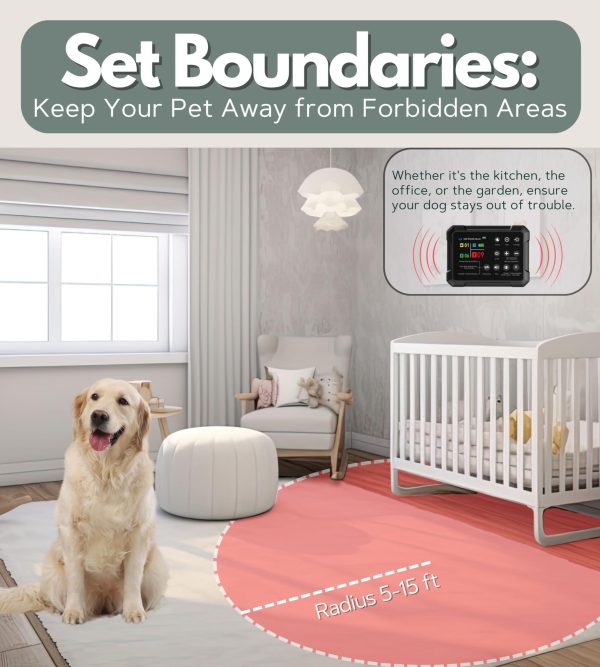 Wireless Dog Fence & Forbidden Area   High Precision Wireless Containment System for Up to 1 Acre Real Time Distance Monitoring Indoor & Outdoor Medium to Large Dogs 6 23in   Plus Version - Image 6
